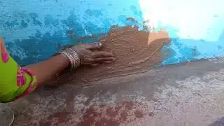 , ⛺पुरानी कच्ची दीवार की रिपेयर👉 मिट्टी का काम करने में बहुत ज्यादा सुकून मिलता है🌳🌳