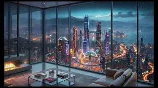 3 Hours of Futuristic City View Jazz Instrumental 🎷 | Chillhop, Focus, Night Drive, Work & Relax
