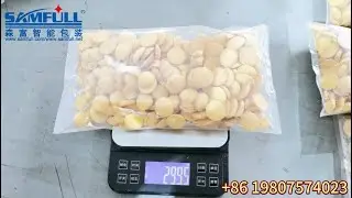 Samfull 45 degree inclined vffs type small biscuit cookie weighing packing machine
