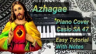 Azhagae cover song + Tutorial on Piano (Casio SA 47) by Amulya