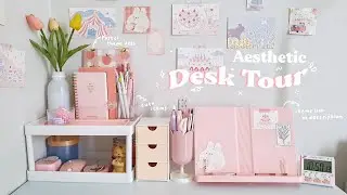 Pastel Aesthetic Desk Tour 2022 - Indonesia (Eng Sub)