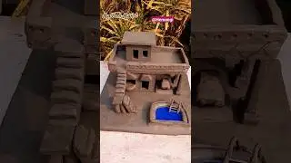 Diy clay house design | Beautiful mud house #shorts #clayhouse #clayart