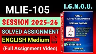 MLIE 105 Solved Assignment 2025-26 English, MLIE 105 Solved Assignment 25-26, MLIE-105 Assignment
