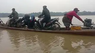 22 Feb 2024, Prepare to cross the Chindwin river with my colleague