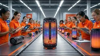 Inside the JBL speaker factory: JBL Pulse 5 with light show manufacturing process Exposed