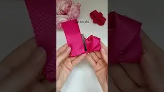 Grosgrain ribbon bow tutorial an easy way at home|hair clip tutorial for beginners step by step| DIY