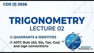 Trigonometry Lecture 02:  Basics to Advance - Quadrant & ASTC Rules  | CDS 2026