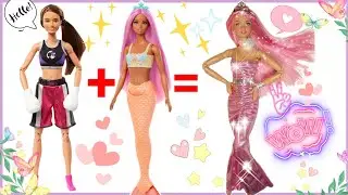 Barbie mermaid odile smiling face 🧜🏽&zwj;♀️ unboxing re-body her /make over 💖