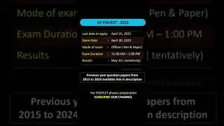 AP POLYCET - 2025 #polycet #shorts #physics