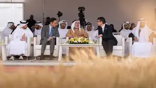 حاكم الشارقة يشهد حصاد الموسم الثالث لقمح 