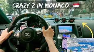 Nissan 370z driving in MONACO 🇲🇨 370 HP POV Crazy Modded Z