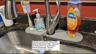 Diatomite Faucet Mat for Kitchen Sink,  Bathroom Stone Faucet Mat, Absorbent Fast Drying Sink Tray
