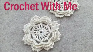 How to Crochet a 3D Flower/Crocheted 3D Flower Step by Step/3D Flower Crochet Pattern
