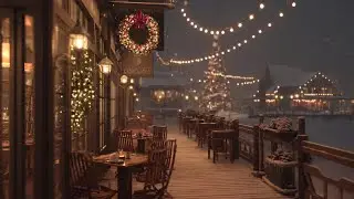 Winter Night Coffee Shop Ambience with Smooth Jazz | Peaceful Background Music for Study