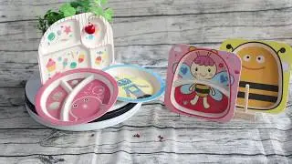 竹粉儿童套 bamboo fiber kids dinnerware set