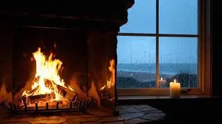 Cozy Fireplace, Heavy Rain & Smooth Jazz 🌧️ | NO ADS Deep Focus Ambiance #CabinVibes