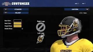 Creating the Univ. of West Pitt Stingers in Maximum Football 2019