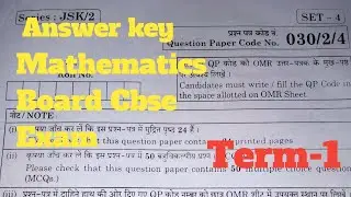 Answer Key | Cbse | Term-1 | Mathematics | 2021