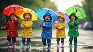 Dudi dudi dam dam dance in  Rain🌧️| dodi dodi dam dam cute kids dancing 💃🏻| nursery rhymes 