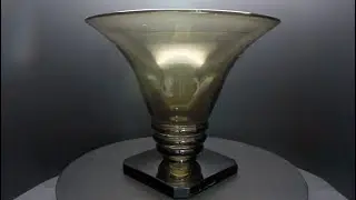 Daum Nancy Tinted Brown Vase (large-size) treasure360&deg; Vintage Antique Art Design