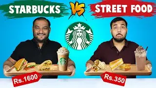 Starbucks Vs Street Food Challenge | Starbucks Food Challenge | Street Food Eating | Viwa Food World