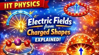 🎯  IIT Physics | Electric Fields from Charged Shapes Explained⚡🔷 | |  🔋🎯|