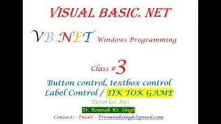 VB.net |Windows Programming | Class 3 | Tik Tok  Game | Textbox button function with if else example