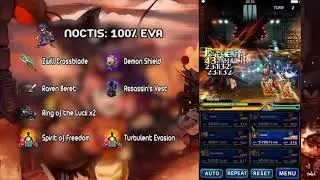 FFBE - Aranea Trial - Noctis 100% EVA + Illusionist Nichol