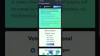 EARNHUB.FI BEP20 Update Staking Pool Voting has HRS Left SAFEMOON V2 is 1 of 5 Options needs VOTES+