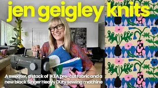 Примерка свитера с одним рукавом, стопка готовых тканей из IKEA и новая швейная машина Singer Heavy Duty