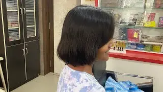 Новая модная стрижка боб с прямой челкой, для школьниц.