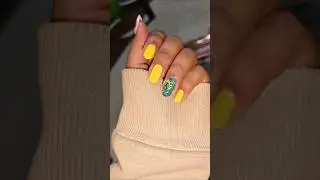 Easy yellow colour marble nail art designs 💛💅#youtubeshorts #nailart #shorts
