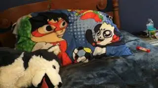 Throwing a brush at a bed