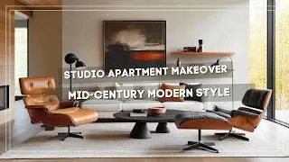 Studio Apartment Makeover Inspiration with Mid-Century Modern Style