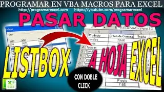 180 ❤️ Como Pasar DATOS de LISTBOX a 🔥 HOJA de EXCEL con DOBLE CLICK