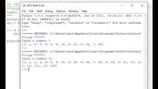 Python script to generate and  print a dictionary that contains between 1 and n in the form (x, x*x)