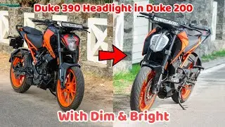 Duke 390 Headlight in Duke 200 Bs6 | With Back Cover and Relay | Easily Fixed | Reddon |