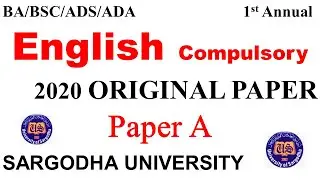 BA BSC 1st Annual English Compulsory Paper A Group 2 2020 Paper   Sargodha University BA BSC ADP UOS