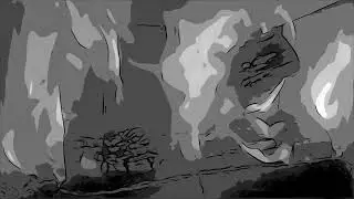 Black & White Comic Fireplace 🔥 12 Hours Fire Background for Gaming & Streaming