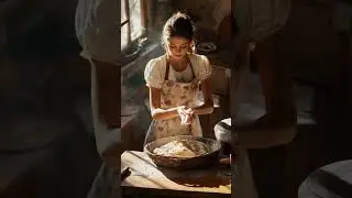 The model cooks as if performing #model #cooking #dough #cute #morning #peace