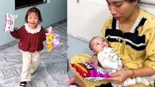 Diem brought birthday gifts for her mother and baby Banh Bao