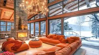 Alpine Ambience - Cozy Winter Living Room - Soft Piano Music - Study &bull; Sleep &bull; Relax