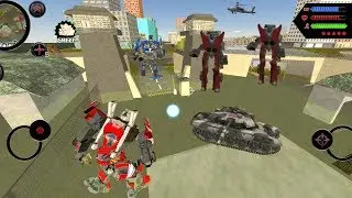 Robot Shark (Huge Fire Truck Fight Robot Car on Army Base ) Strong Defender of the robot Nation - HD