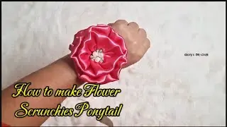 How to make Flower /Scrunchies/ Ponytail /Handstitch
