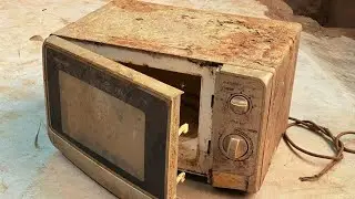 ⚡ Reviving a Rusted SHARP Microwave | Full Appliance Restoration 🔧✨