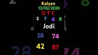 KALYAN TODAD 13-02-2025  STRONG JODI TRICK TODAY  SATTA MATKA KALYAN PANEL TIPS FREE #kalyan #shorts