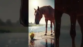The Woman throw mango in river and the Horse saved the Mango Tree😭।#ai#shorts#tree#save#mango