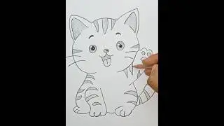 Cutest Cat Draw Along! 🐱 #shorts