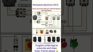 POWER AND CONTROL WIRING FOR VFD WITH BYPASS STAR DELTA#NO#NC PUSH BUTTON#industrialelectrician #sta
