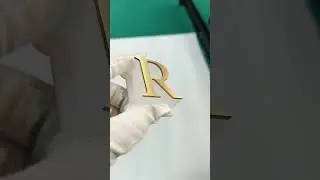 Brushed Gold Metal Flat Cut Letter + Acrylic Base | Premium 3D Sign#FlatcutSignage #BrushedMetal